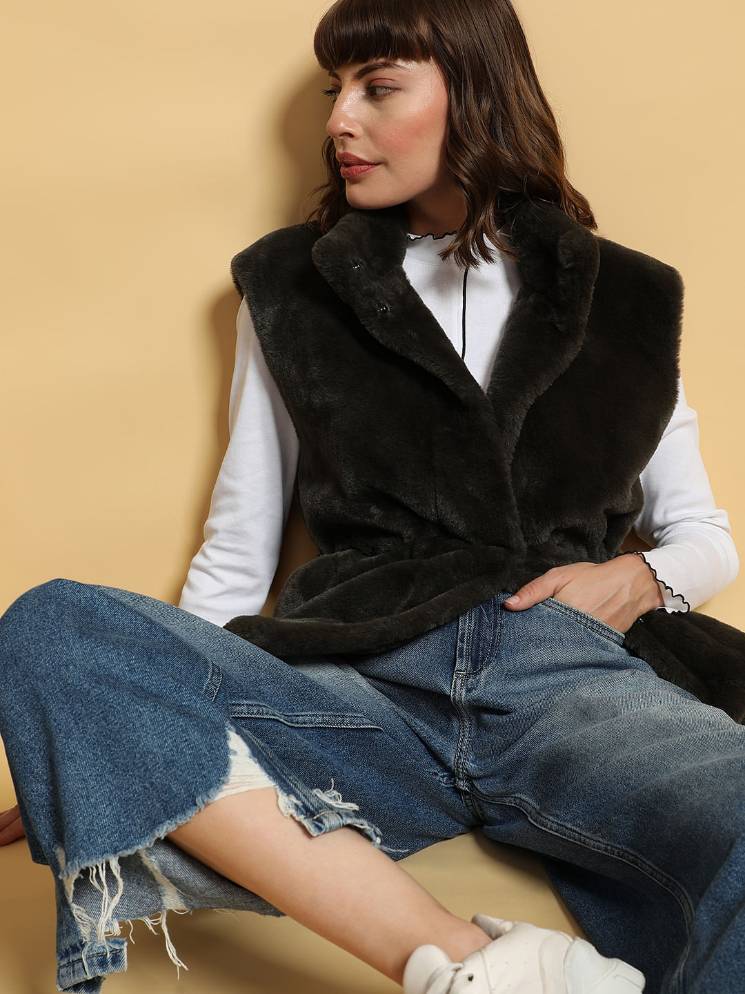 Womens sale fur waistcoat