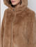 Brown Faux Fur Hooded Jacket