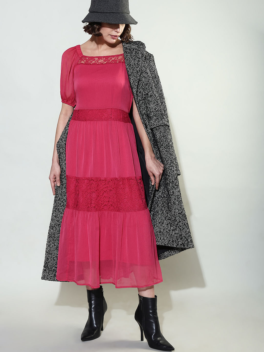 Purple Tiered Dress | Maxi dress cotton, Tiered dress, Set dress