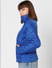 Blue High neck Puffer Jacket