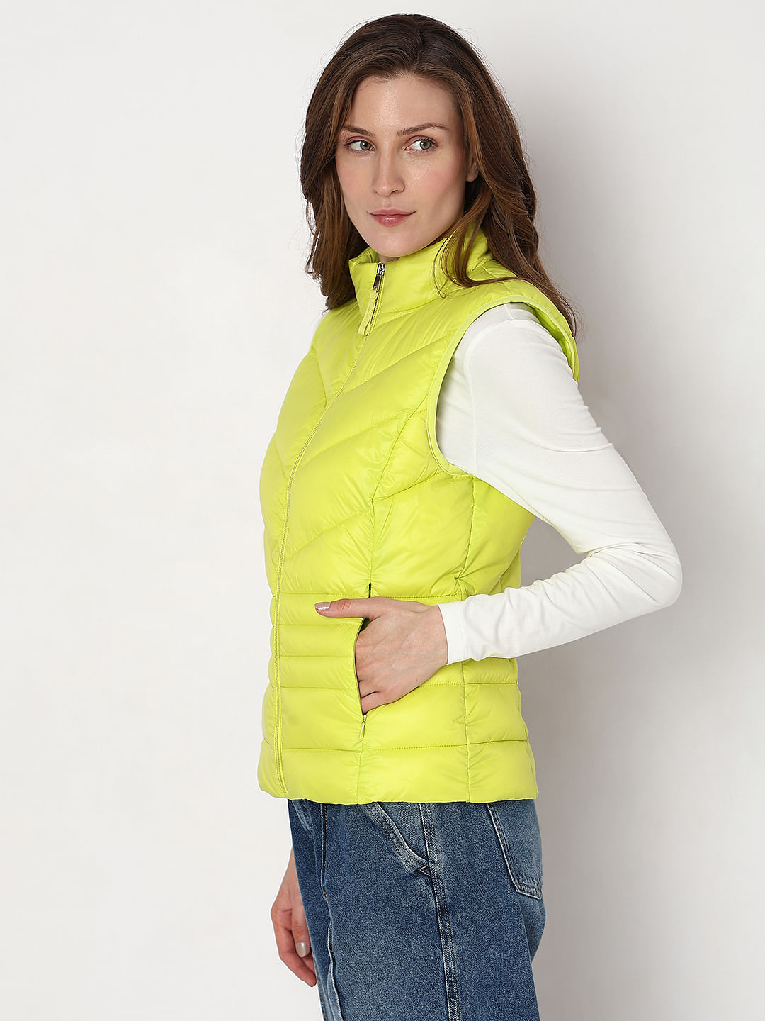 Green hotsell sleeveless jacket