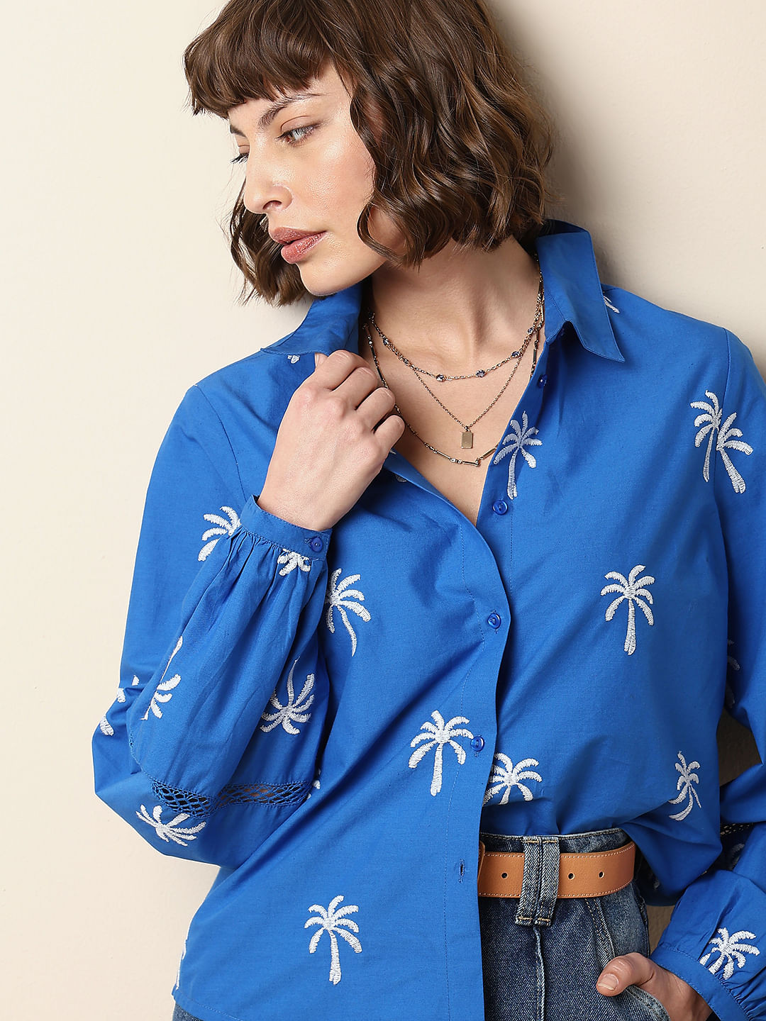 Floral hotsell embroidered shirt