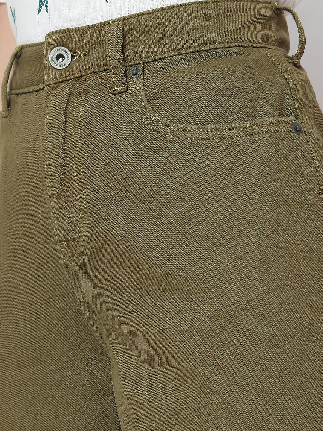 Men's Olive Brown Tinted Straight Fit Denim Jeans | GRJNDJ-136 | Cilory.com