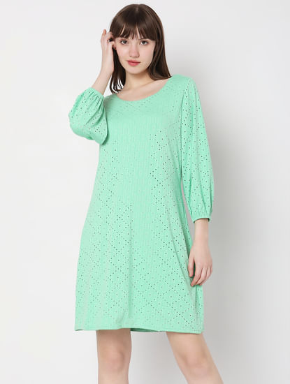 Light Green Knitted Shift Dress