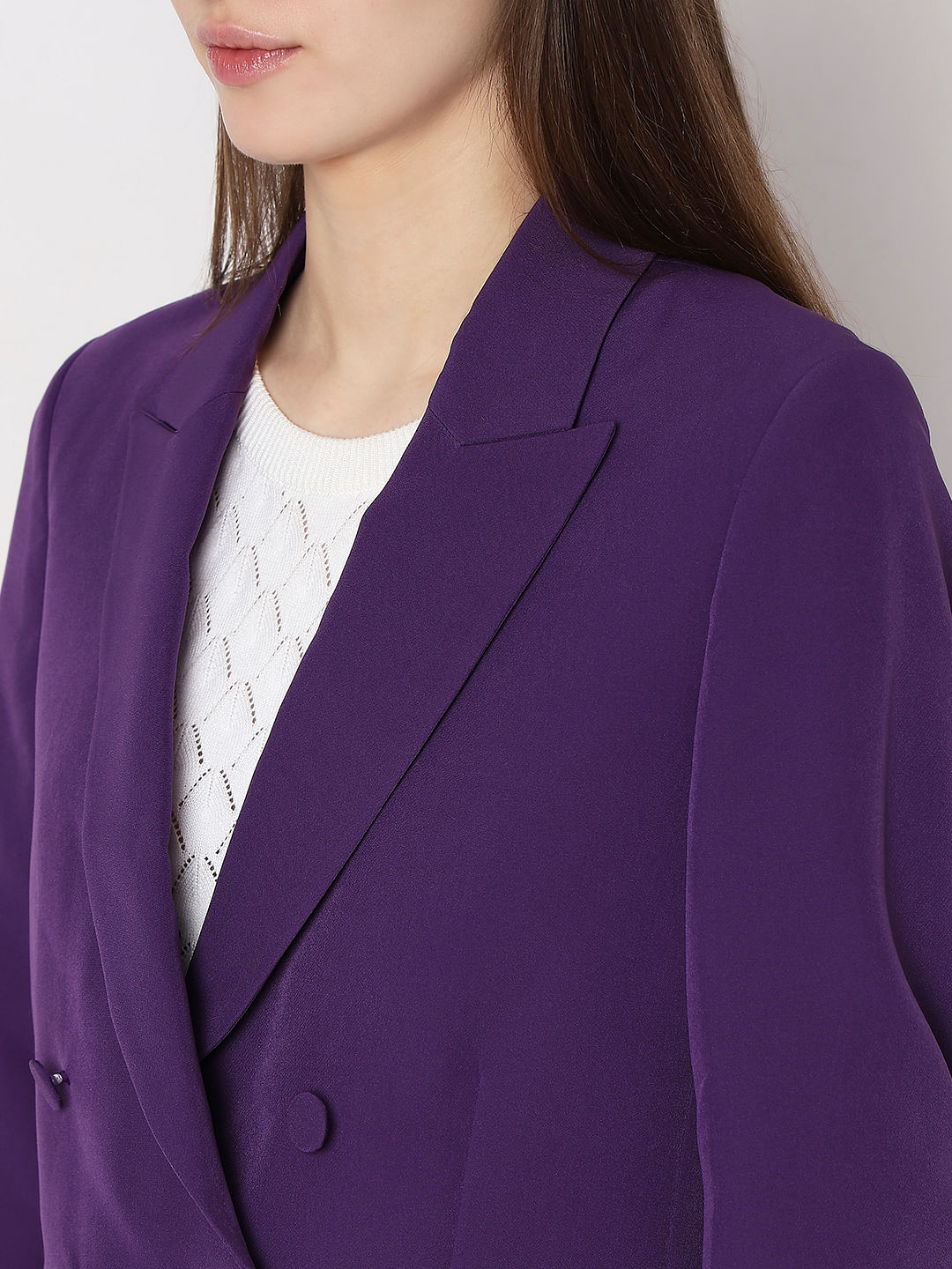 Purple Double Breasted Blazer