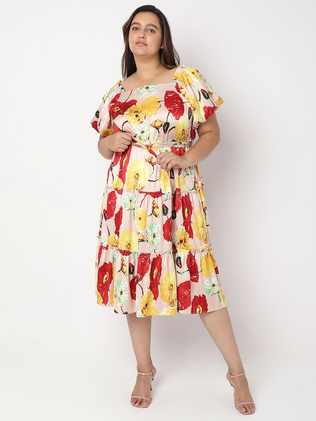 Plus size hotsell floral shift dress