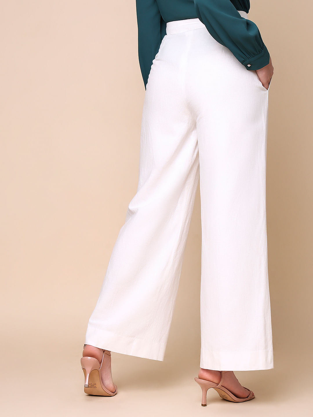Buy White Trousers & Pants for Women by Cover Story Online | Ajio.com