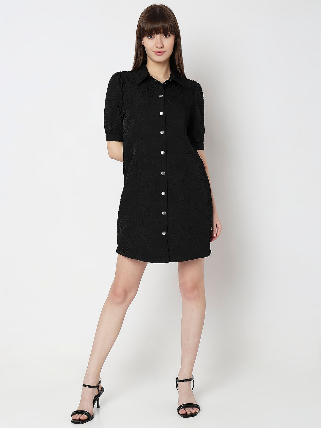 Eight Sixty Peter Pan Collar Dress in Black | REVOLVE