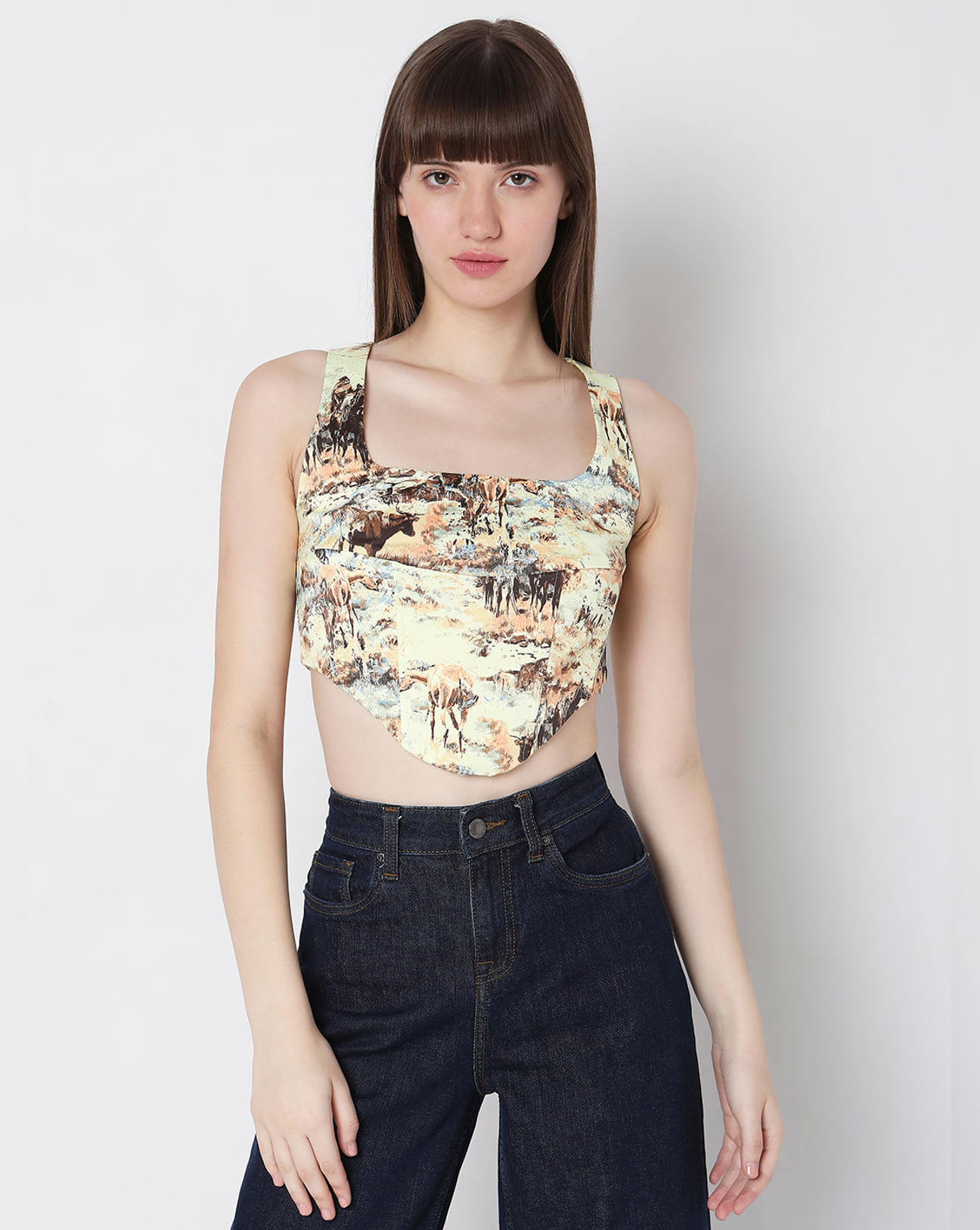 Buy FLORAL PRINT CORSETRY WHITE TUBE TOP for Women Online in India