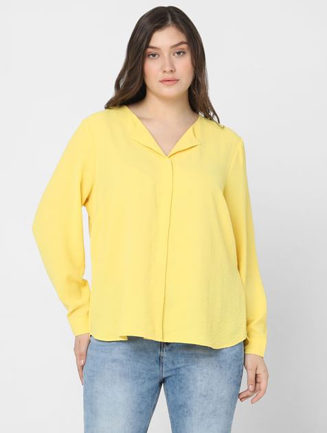 Yellow Full Sleeves Top