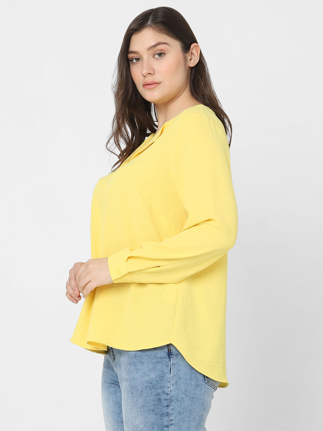Yellow Full Sleeves Top