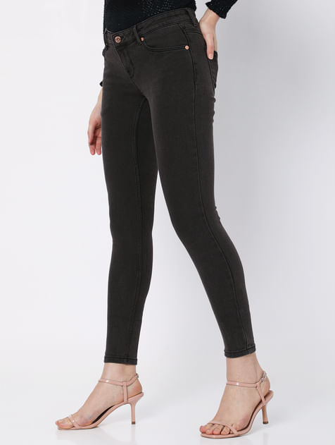 Grey Low Rise Wendy Skinny Jeans