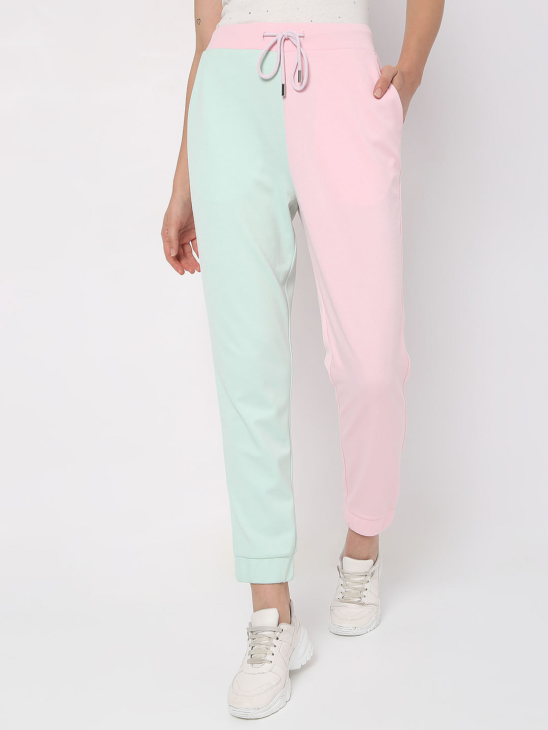 White and pink online sweatpants