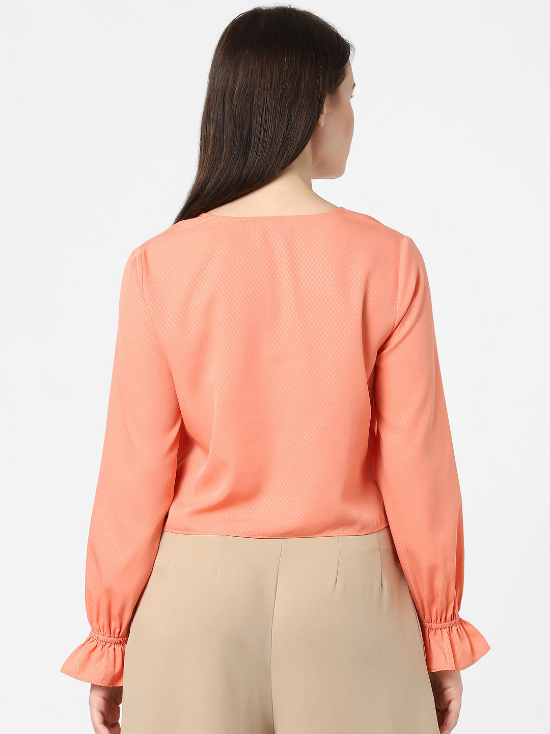 Orange Front Knot Top