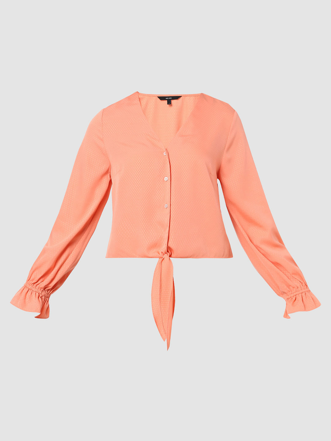 Orange Front Knot Top