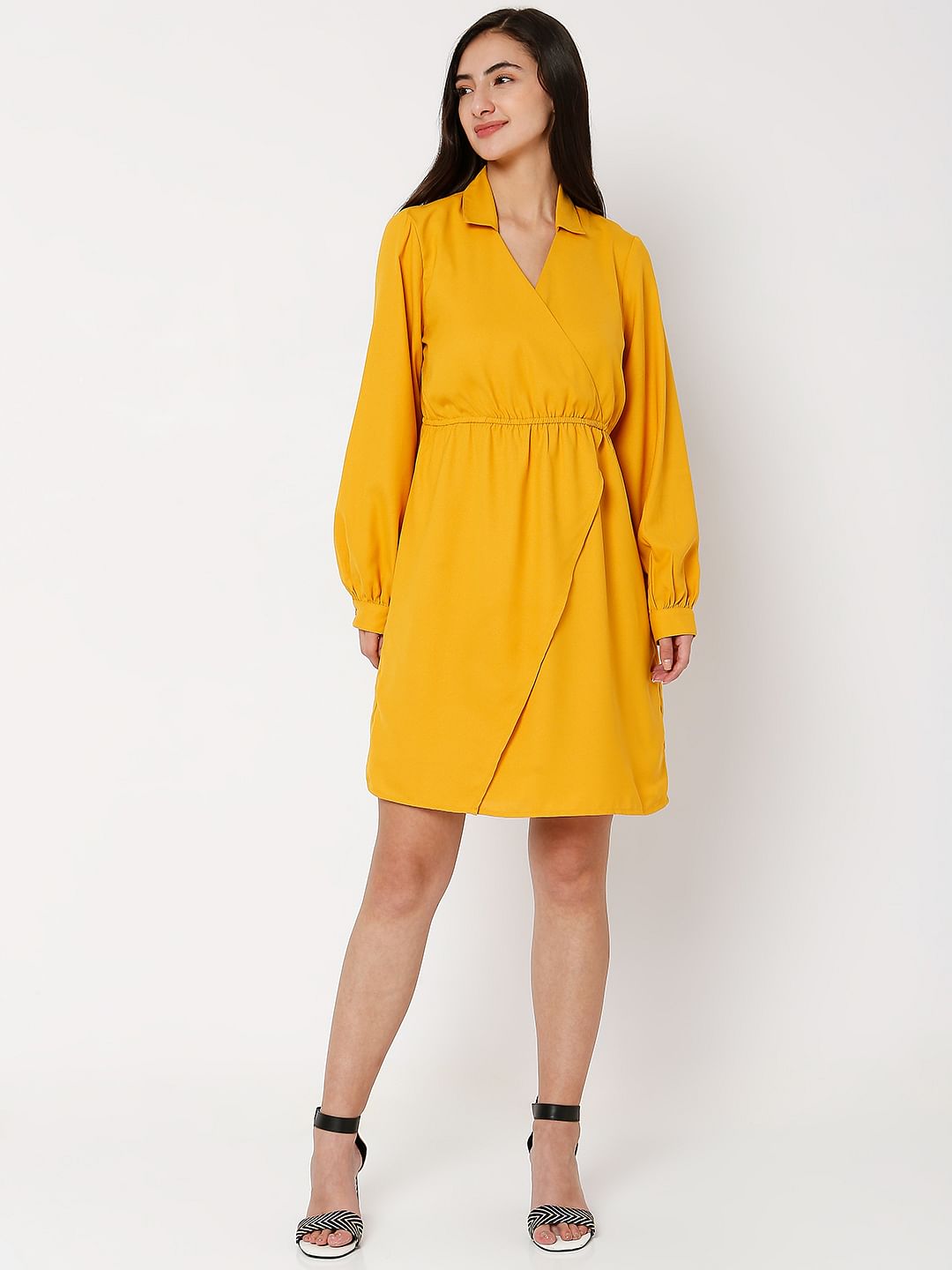 Vero moda mustard outlet dress