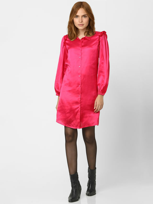 Fuchsia Shirt Dress