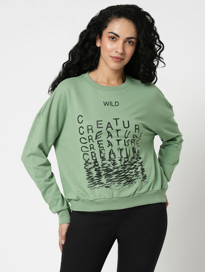 i.scenery BY VERO MODA Green Graphic Print Sweatshirt