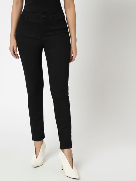 i.scenery BY VERO MODA Black Mid Rise Wendy Skinny Fit Jeans