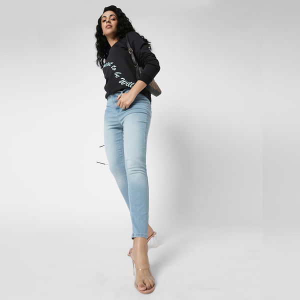 VERO MODA Women i.scenery BY VERO MODA Light Blue High Rise Wendy Skinny Fit Jeans
