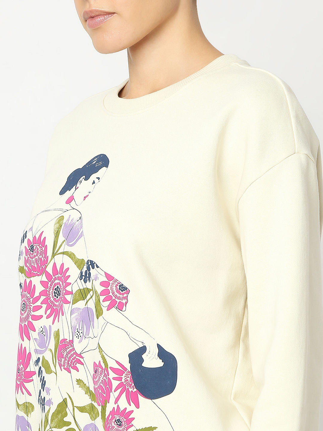 Like new authentic Off-White cheapest Floral Sweatshirt sz Xs