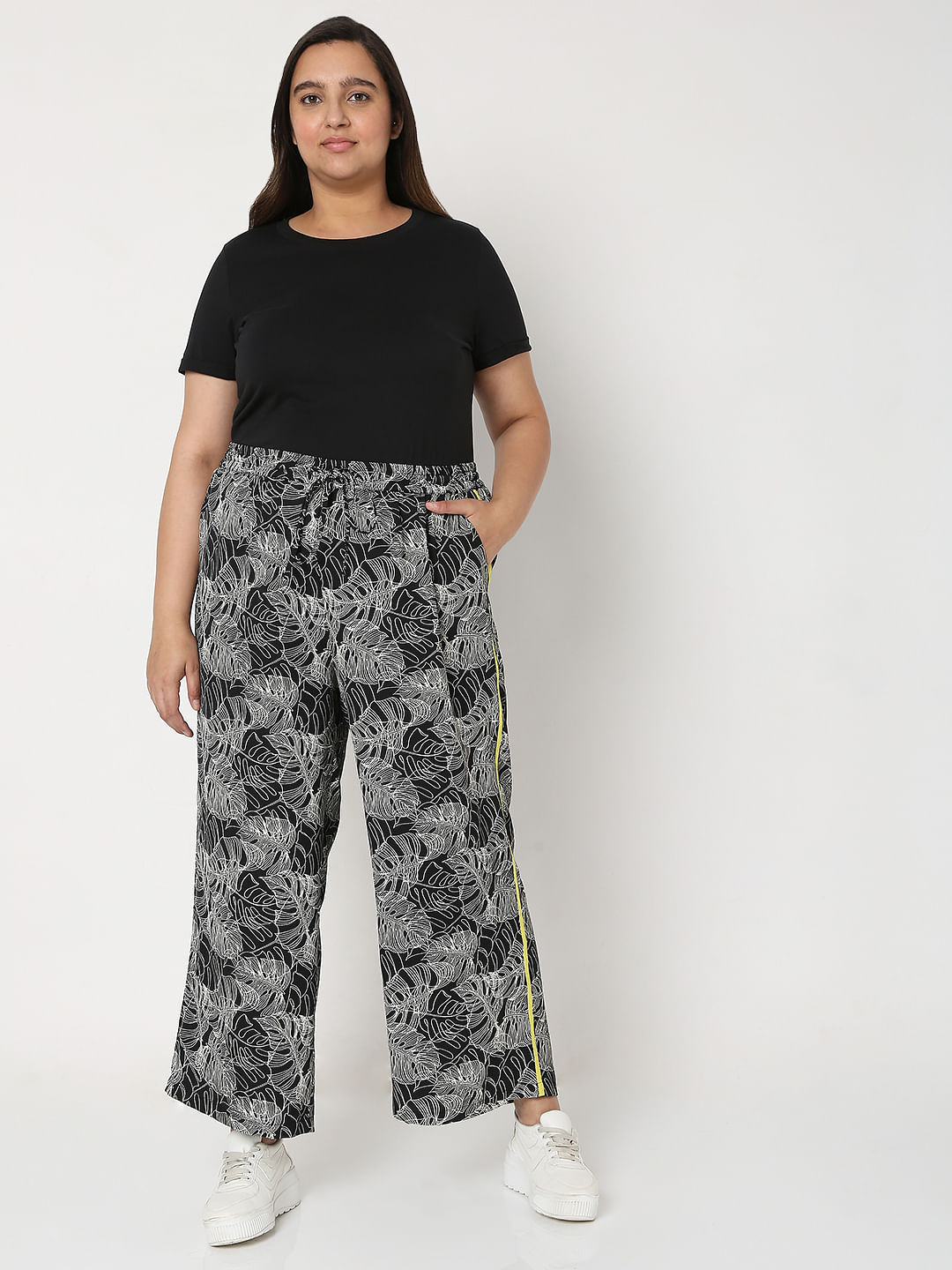 Buy BLACK PLAID PANTS for Women Online in India