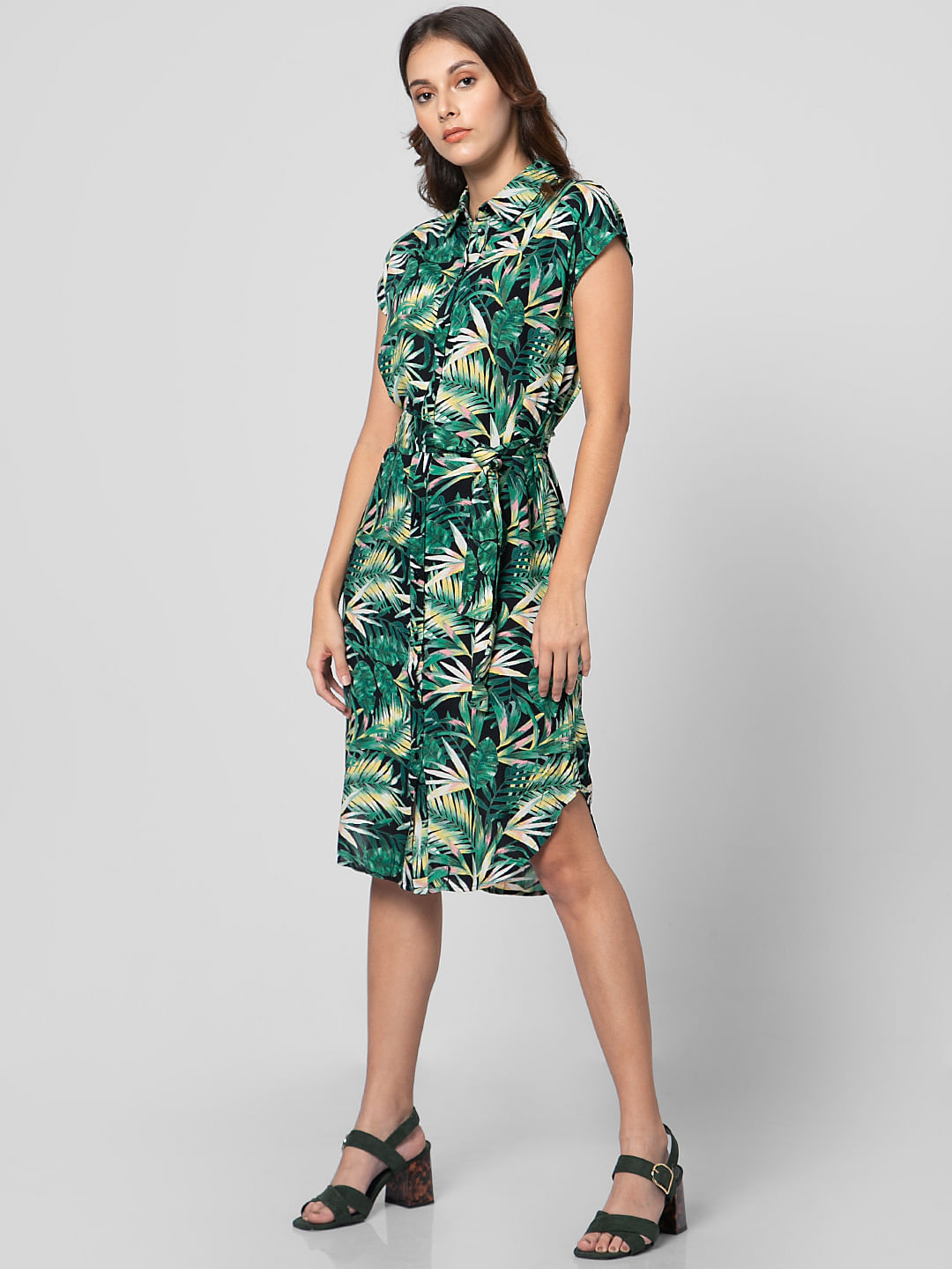 oasis tropical midi shirt dress