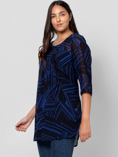Blue Abstract Print Tunic