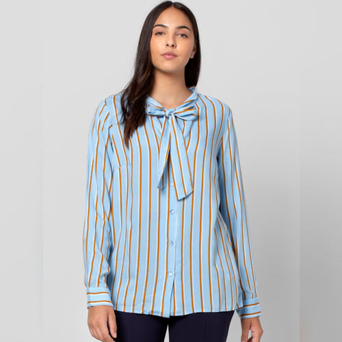 Blue Striped Top