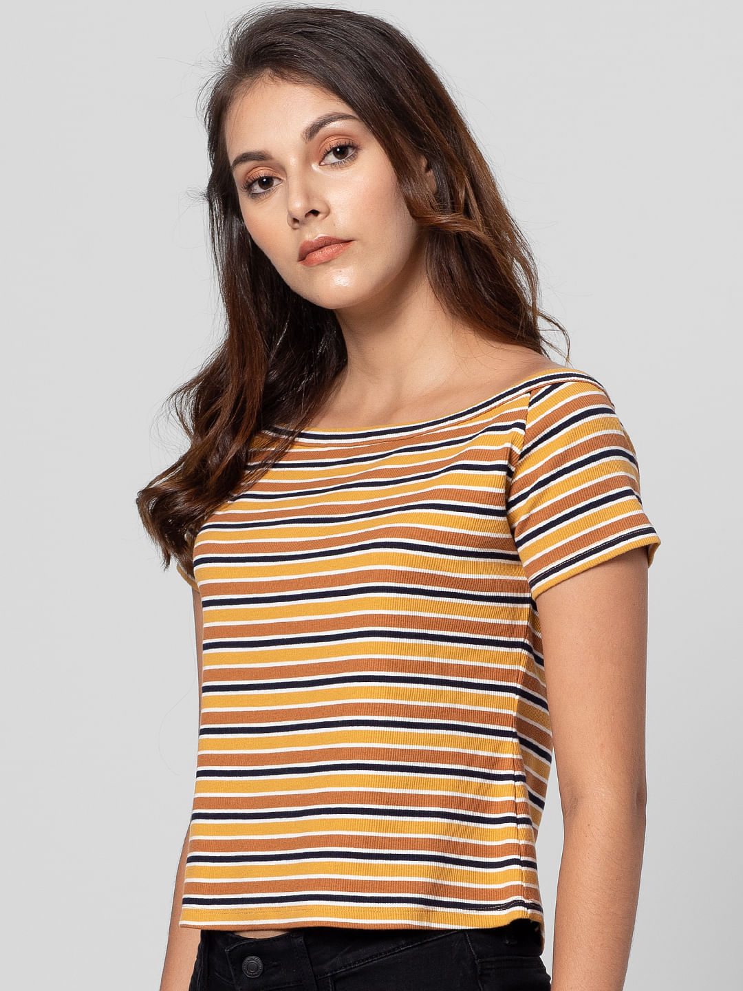 yellow striped top