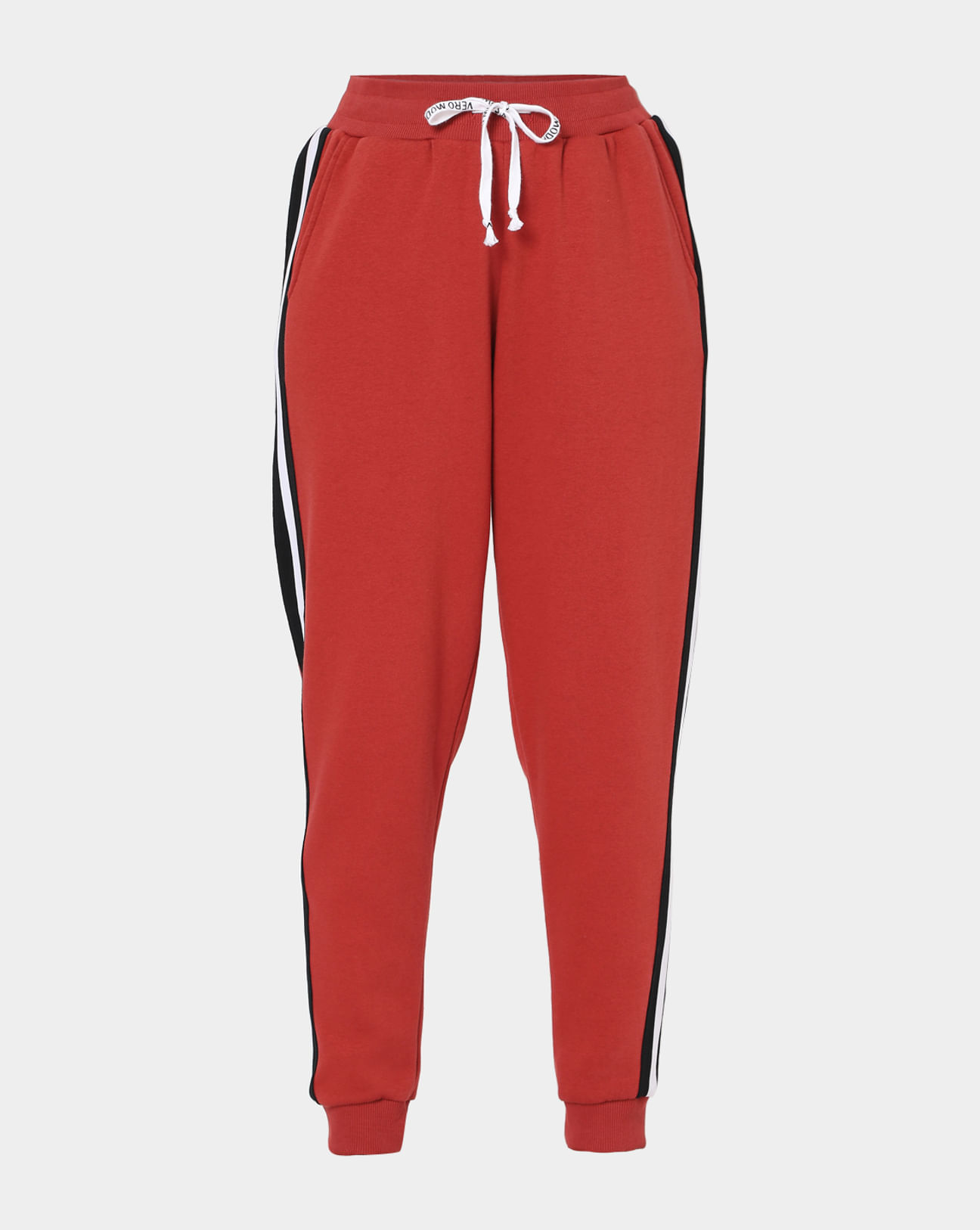Buy Brick Red Stripe Detail Co-Ord Sweatpants For Women Online in India