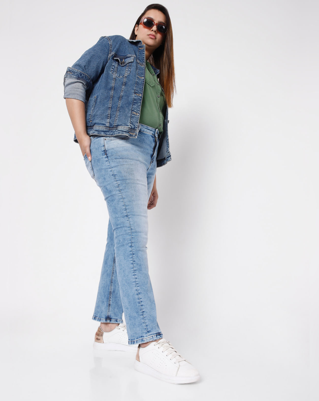 Buy Light Blue Mid Rise Bootcut Jeans For Women Online in India