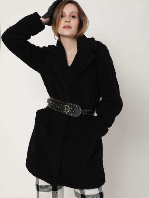 Black Long Teddy Coat