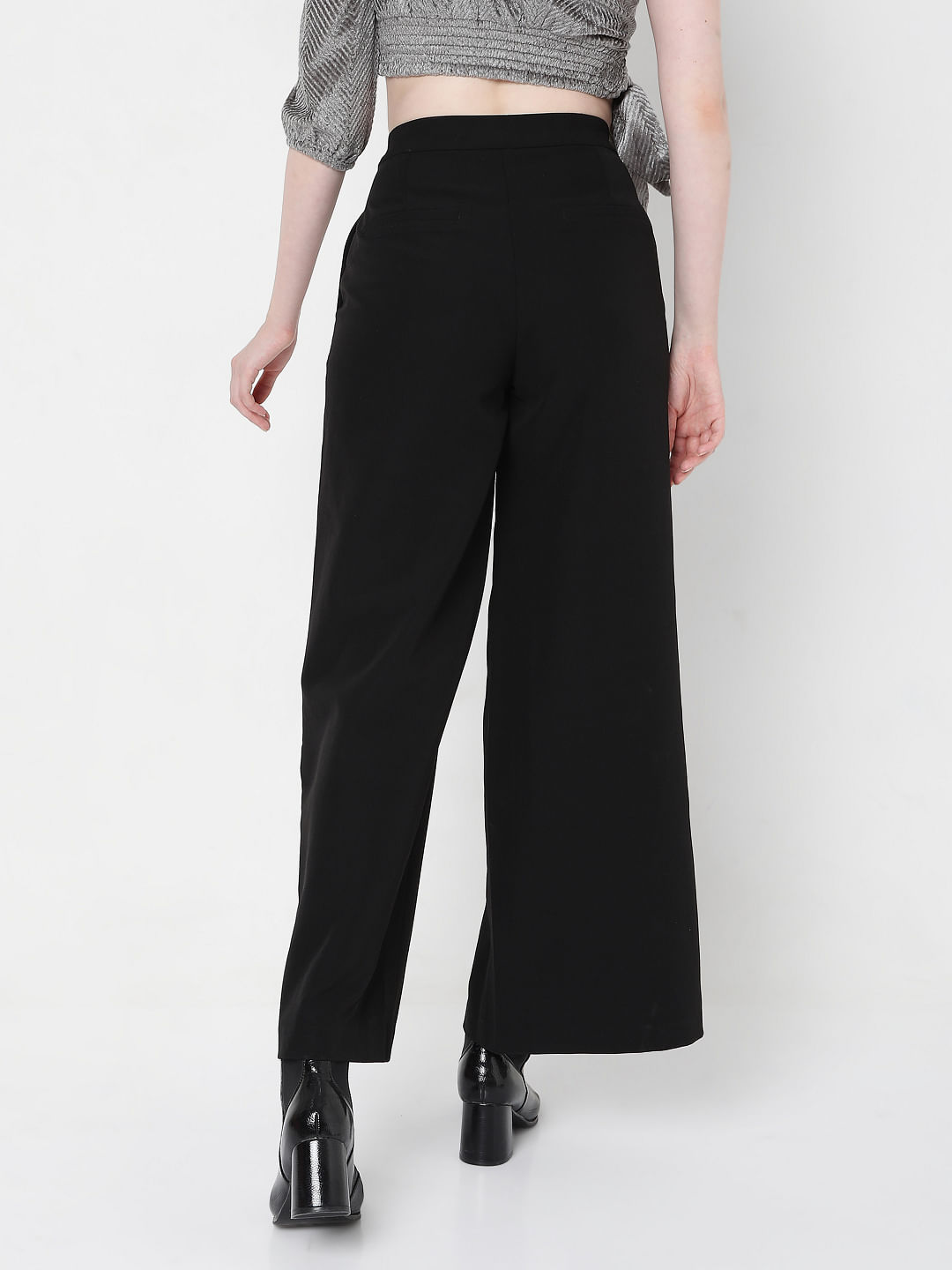 Womens Simona Corsellini P19CMPA024 High Waisted Trousers in Black  WOMAN  from Piajeh UK