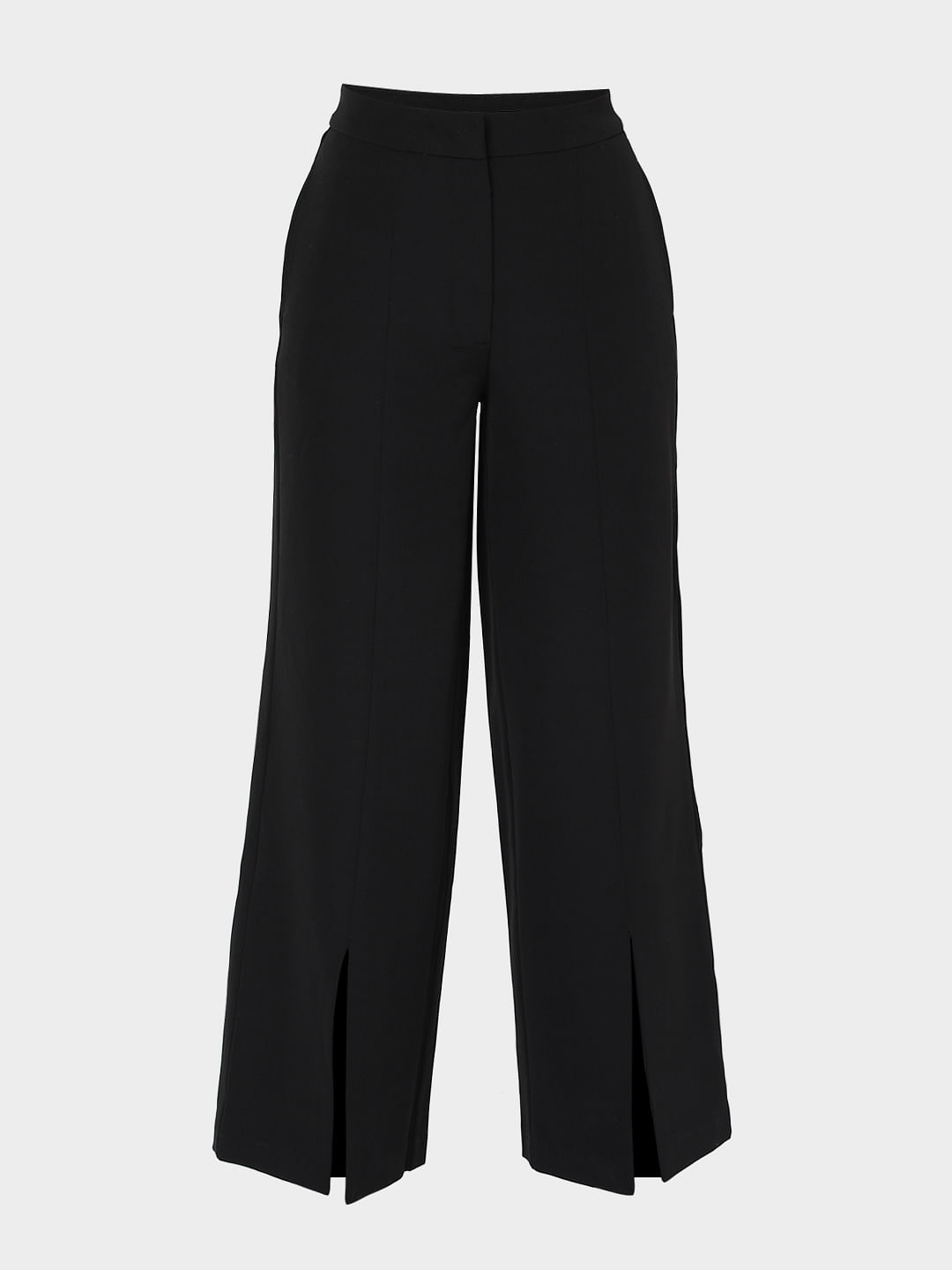 Buy MAGRE Women Black Loose Fit Solid Parallel Trousers  Trousers for Women  8086083  Myntra