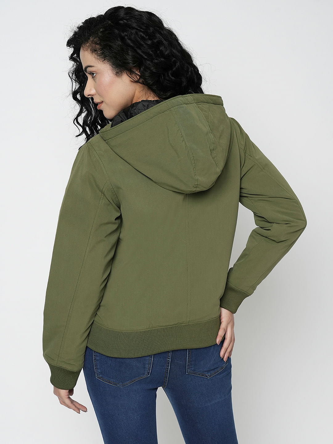 Army green outlet hooded jacket