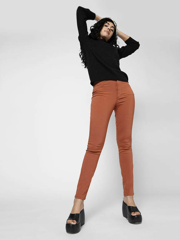 i.scenery BY VERO MODA Brown High Rise Wendy Skinny Jeans
