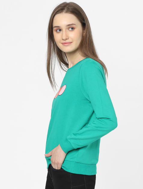 Green Printed Sweatshirt