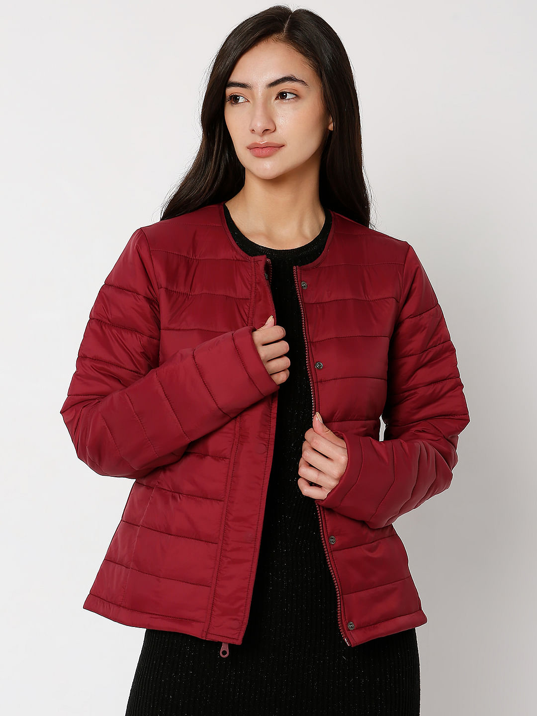 Dark red 2024 womens coat