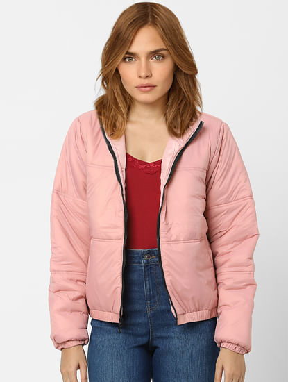 Pink High Neck Padded Jacket