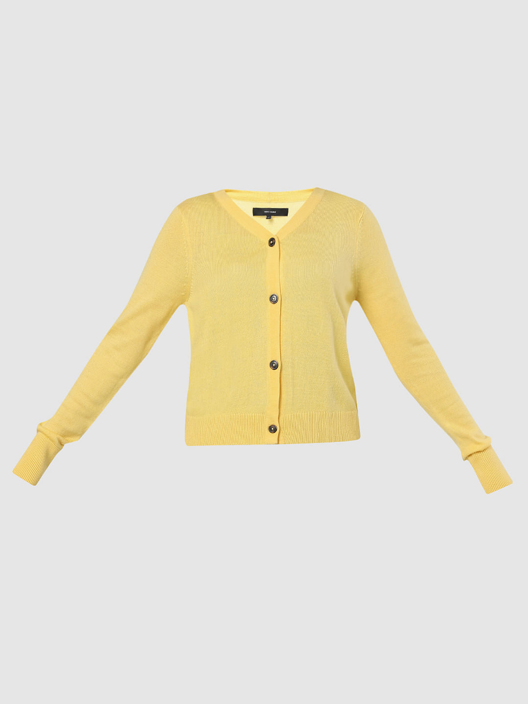 Mustard short cardigan sale