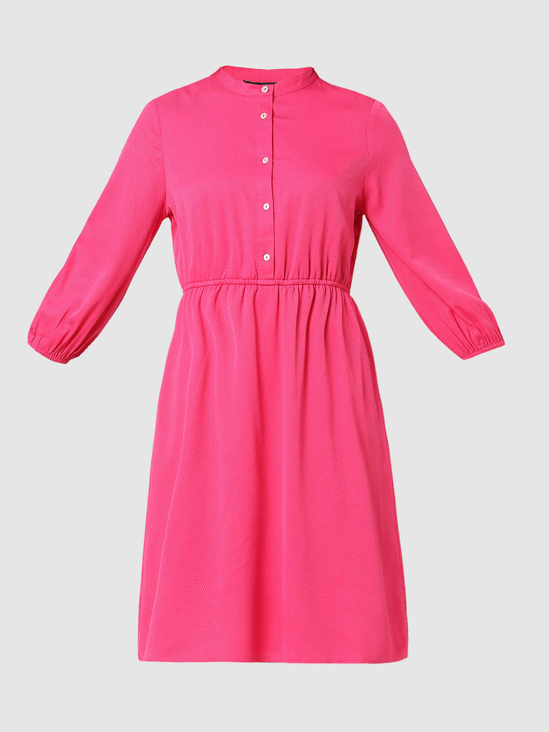 Fuschia fit and outlet flare dress