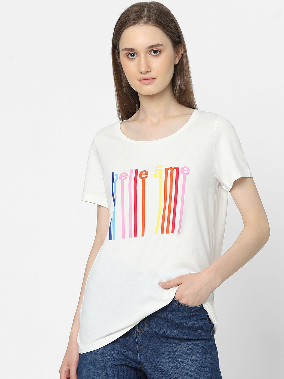 Striped t 2025 shirt womens india