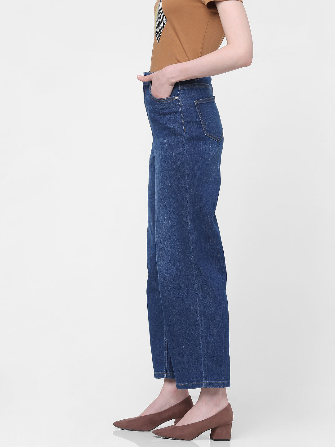 Buy Solid Straight Fit Denim Jeans  High Rise  Stretchable Jeans for  Women with 5 Pockets Ice Blue at Amazonin
