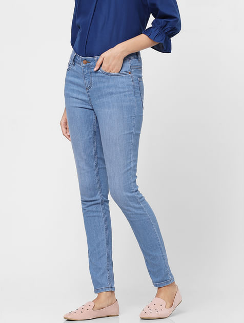 Light Blue Mid Rise Wendy Skinny Jeans