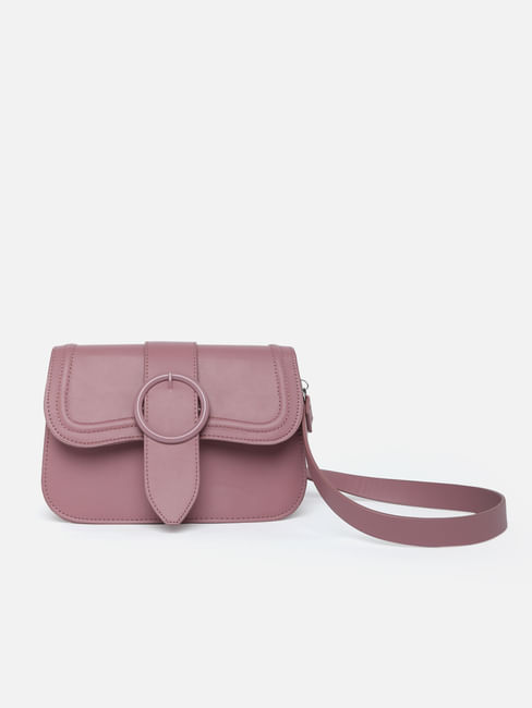 Mauve Pink Buckle Handbag