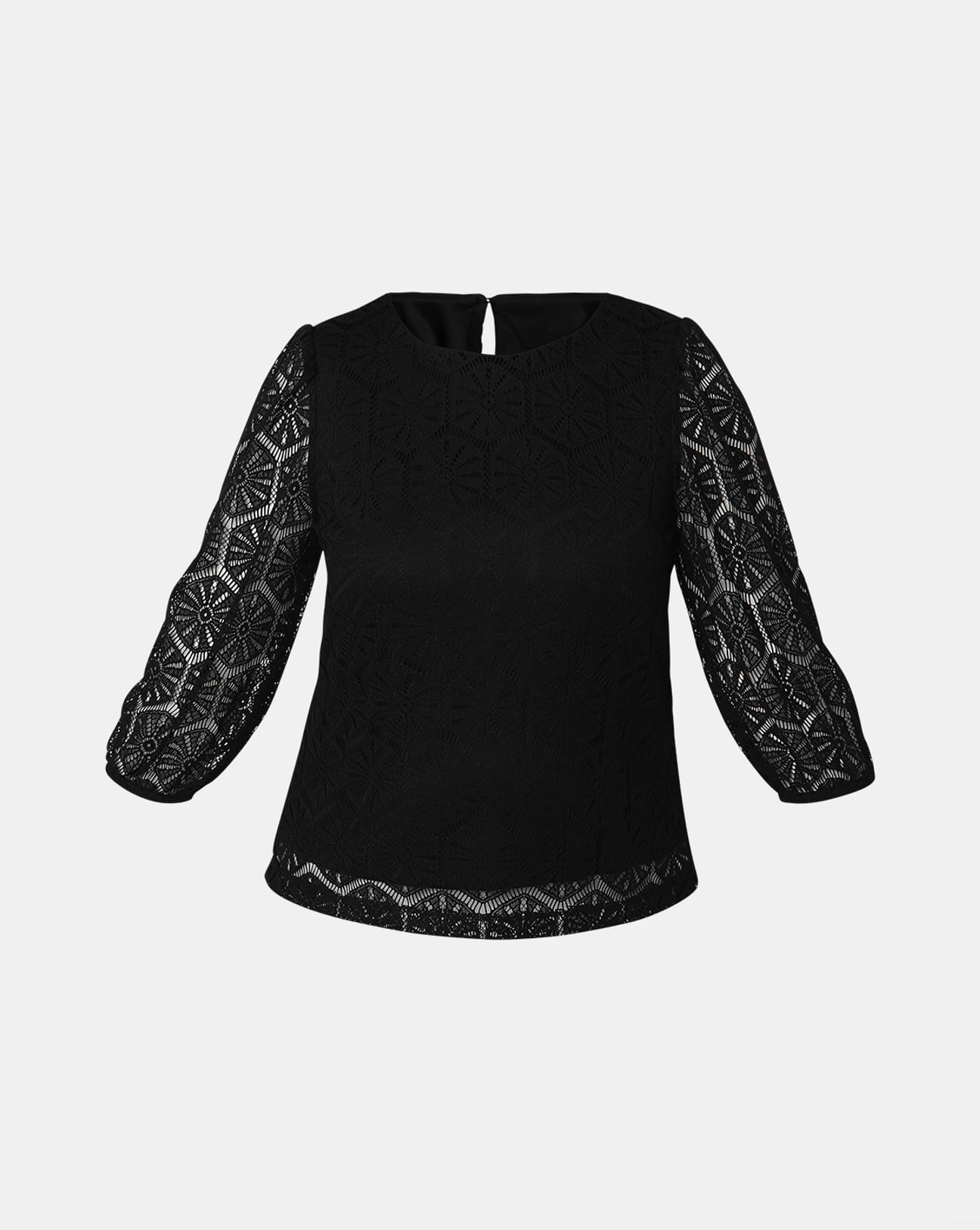 Black lace long sleeve top