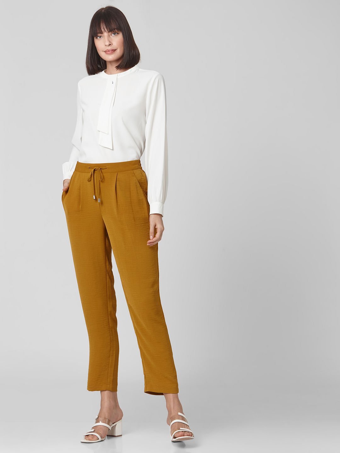 Blue Mid Rise Trousers