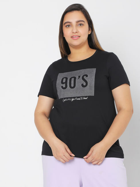 Black 90's Print T-shirt