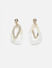 Gold and White Drop Earrings 